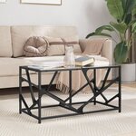 vidaXL Table basse avec dessus en verre noir 78 5x40x41 cm acier