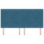 vidaXL Tête de Lit Capitonnée Bleu Foncé 180 cm Velours