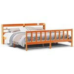 vidaXL Cadre de lit et tête de lit cire marron 180x200 cm bois de pin