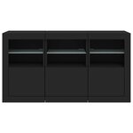 vidaXL Buffet avec lumières LED noir 123x37x67 cm