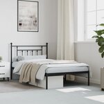 vidaXL Cadre de lit métal sans matelas avec tête de lit noir 107x203cm