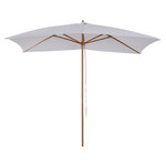Parasol droit rectangulaire de jardin grande taille dim. 3L x 2l x 2 5H m blanc