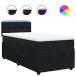 vidaXL Sommier à lattes de lit avec matelas Noir 90x190 cm Velours