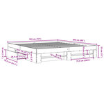 vidaXL Cadre de lit sans matelas sonoma gris 180x200 cm