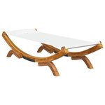 vidaXL Lit de repos extérieur 100x188 5x44 cm Bois courbé massif Crème