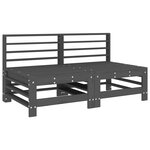 vidaXL Canapés centraux de jardin 2 Pièces gris bois de pin massif
