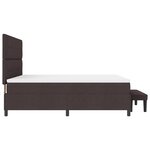 vidaXL Lit à ressorts avec matelas et banc marron foncé 180x200 cm en tissu