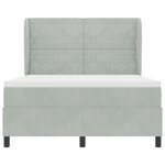 Lit à ressort vidaXL avec matelas Gris clair 160x200 cm Velours