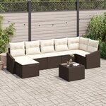 vidaXL Ensemble de salle à manger de jardin 7 pièces avec coussins gris rattan poly