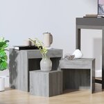 vidaXL Tables gigognes 3 Pièces Sonoma gris Bois d'ingénierie