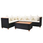 Salon de jardin meuble d'extérieur ensemble de mobilier 4 pièces avec coussins résine tressée noir 02_0016205