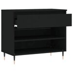 vidaXL Armoire à chaussures Noir 70x36x60 cm Bois d'ingénierie