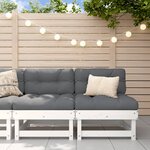 vidaXL Canapés centraux de jardin 2 Pièces blanc bois de pin massif