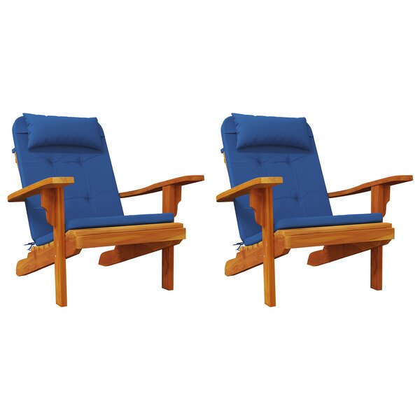 vidaXL Ensemble de coussins bleu Bleu Coton  Bois Standard