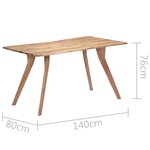 vidaXL Table de salle à manger 140x80x76 cm Bois d'acacia massif