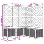vidaXL Jardinière avec treillis Gris foncé 120x120x136 cm PP