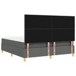 vidaXL Lit Box Spring avec Matelas Gris Foncé Super King Tissu