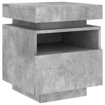 vidaXL Armoires de chevet avec lumières LED 2 Pièces gris béton