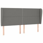 vidaXL Sommier à lattes de lit avec matelas Gris foncé 180x200cm Tissu