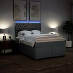 vidaXL Sommier à lattes de lit avec matelas Gris foncé 140x190cm Tissu