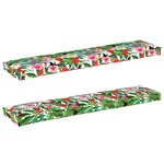 vidaXL Coussins de Palette pour Banc 2 Pièces Jungle Tropical 180x40x8 cm Tissu Oxford