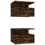 vidaXL Tables de chevet flottantes 2 Pièces Chêne fumé Bois d’ingénierie