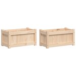vidaXL Jardinières 2 Pièces bois de pin massif