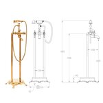 vidaXL Robinet de baignoire sur pied Acier inoxydable 99 5 cm Doré