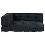 Coussin de canapé palette vidaXL avec accoudoirs et dossier en tissu gris anthracite