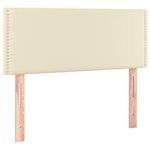 vidaXL Sommier à lattes de lit avec matelas et LED Crème 100x200 cm