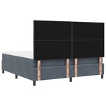 Lit à sommier box avec matelas & LED gris foncé 180x200 cm en velours