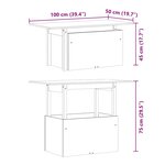 vidaXL Table de jardin blanc 100x50x75 cm bois massif de pin