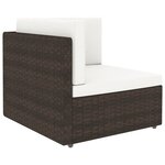 vidaXL Salon de jardin 8 Pièces avec coussins Marron Résine tressée