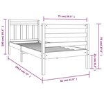vidaXL Cadre de lit 75x190 cm Petit simple Bois massif