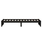 vidaXL Cadre de lit sans matelas noir bois massif 75x190 cm