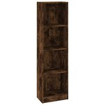vidaXL Bibliothèque 4 niveaux Chêne fumé 40x24x143cm Bois d'ingénierie