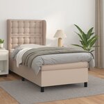 vidaXL Sommier à lattes de lit avec matelas Cappuccino 100x200 cm