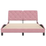 vidaXL Cadre de lit avec tête de lit Rose 140x200 cm Velours