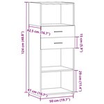 vidaXL Buffet haut gris béton 50x42 5x124 cm bois d'ingénierie