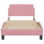 vidaXL Cadre de lit avec tête de lit Rose 90x200 cm Velours