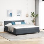 vidaXL Lit à ressorts avec matelas et LED Gris foncé 180x200 cm Velours