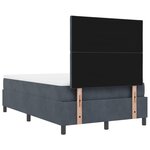 vidaXL Lit à Sommier avec Matelas & Banc Gris Foncé 120x190 cm Velours