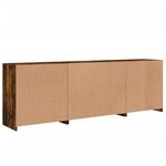vidaXL Buffet avec lumières LED chêne fumé 202x37x67 cm