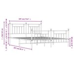 vidaXL Cadre de lit métal sans matelas et pied de lit blanc 180x200 cm