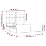 vidaXL Cadre de lit sans matelas gris foncé 140x200 cm tissu