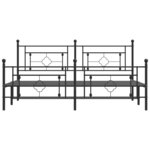 vidaXL Cadre de lit métal avec tête de lit/pied de lit noir 183x213 cm