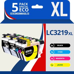 123CONSOMMABLES - LC3219XL Cartouches encre compatible avec Brother LC3219XL LC3219 LC3217 pour Brother MFC-J5330DW  J5730DW  J6930DW  J5930DW  J6530DW  J6935DW (2 Noir / 1 Cyan / 1 Magenta / 1 Jaune)