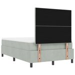 vidaXL Lit à ressort avec matelas et banc gris clair 120x190 cm en velours