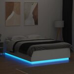 vidaXL Cadre de lit avec LED sans matelas blanc 140x200 cm