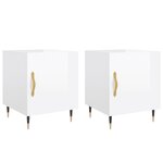 vidaXL Tables de chevet 2 Pièces blanc brillant 40x40x50 cm